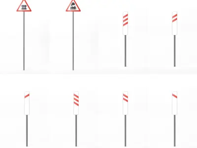 285 Spanish Traffic Road Sign Pack ES Low-poly 3D model