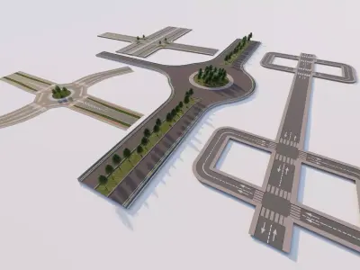 Road Pack - Extended-City Roads 3D model get