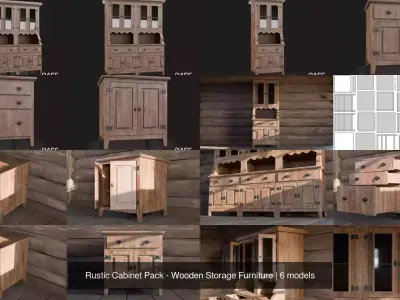 Rustic Cabinet Pack - Wooden Storage Furniture