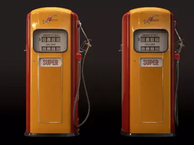 Vintage Gas Pump  Low-Poly 3D model