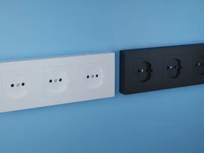 Electrical Sockets Low-Poly 3D Models Free low-poly 3D model