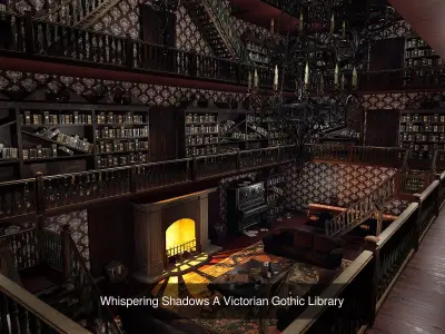 Gothic Fantasy Victorian Library Collection 3D Model Pack