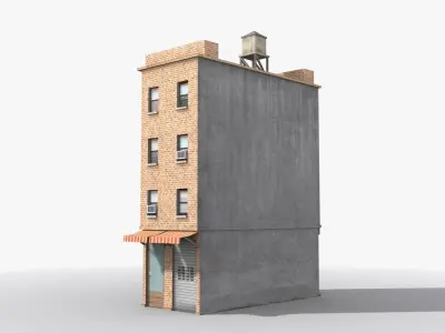 Apartment Building x32 Low-poly 3D model