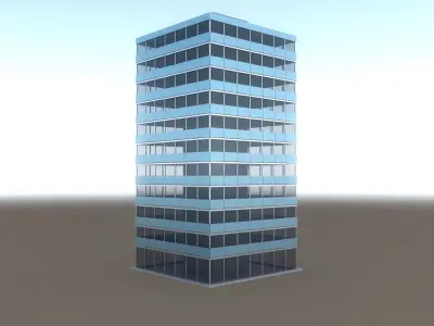 Office Tower Generic Low Poly  Low-poly 3D model
