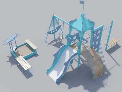Children sea  playground 3D model