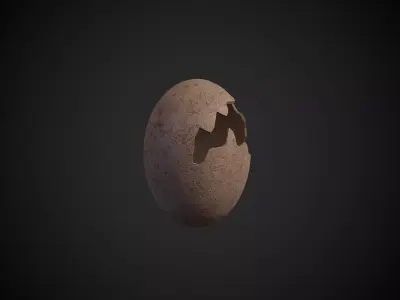 Broken Dinosaur Egg Low-poly 3D model