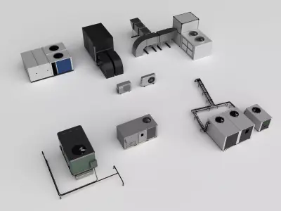 Industrial Rooftop Equipment    Urban Infrastructure Pack    Low-poly 3D model