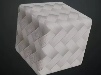 White Herringbone Woven Bamboo Texture