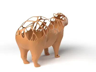 Capybara Dust Voronoi Low-poly 3D model