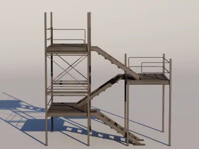 Rooftop Stairs 06 Low-poly 3D model