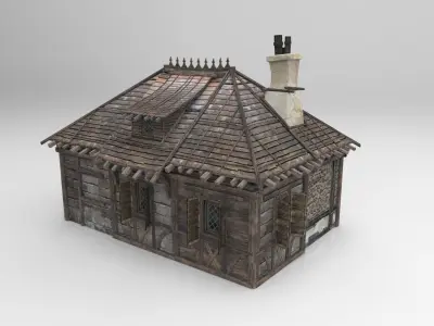 Medieval house fantasy 03 Low-poly 3D model