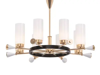 NERIUT modern chandelier with brass and glass shades 3D model