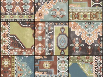 ABK Play Carpet Mix Multicolor Set 1 3D model