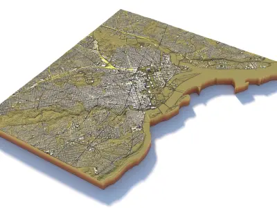 Washington DC USA Terrain City 3D model