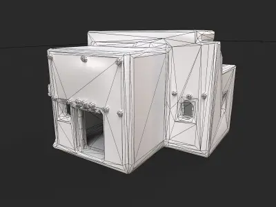 Clay Desert Egypt Village House 2 Low-poly 3D model