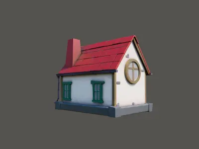 Cartoon House Low-poly 3D model