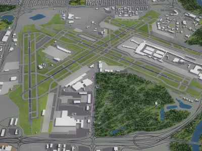 Minneapolis - Saint Paul Airport Low-poly 3D model