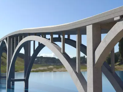 Modular Bridge Low-poly 3D model