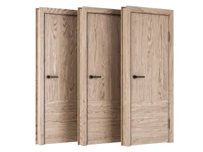 Wooden Door Set V13  3D model