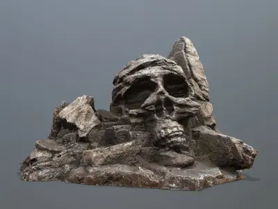 Skull Rock Low-poly 3D model 5