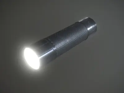 Led Torch Hand Lamp Black Steel AR VR PBR Low-poly 3D model
