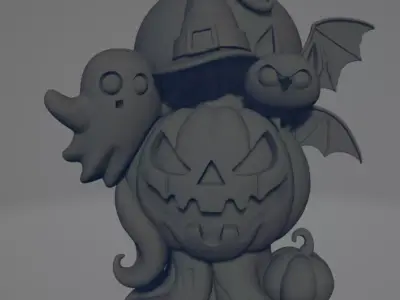 The Three Halloween Friends 3D print model
