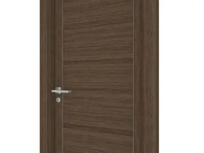 Door-045 interior door wood with glass panel 3D model