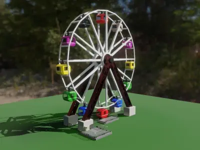 Giant Wheel - Amusement Park - Roda Gigante Low-poly 3D model