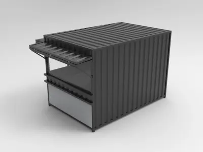Universal Booth Semi Container 3D model