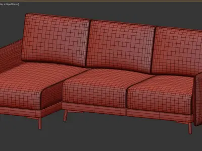 SOFA HARPER LEFT NATURAL 3D model