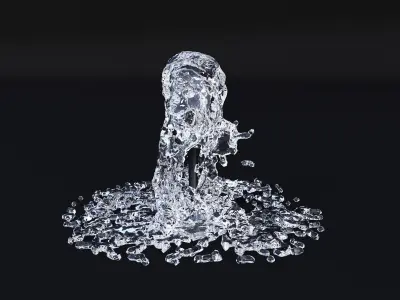 Two Animated Small Fountains  3D model