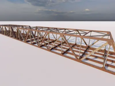 Structural engineering of Metal bridge structure 3D model 2