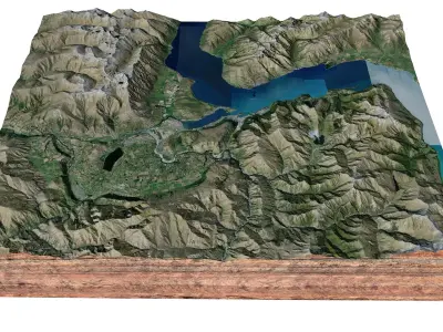 Queenstown Terrain New Zealand 3D model