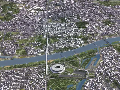 Warsaw Low-poly 3D model