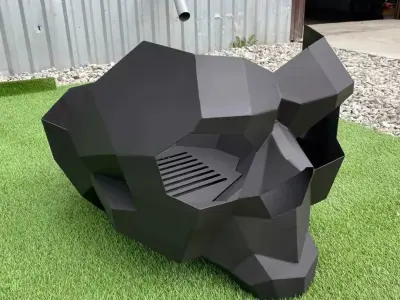 Welding Project Plans Drawings Skull Fire Pit DXF PDF 3D model