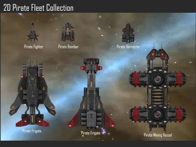 2D Pirate Fleet Collection Texture