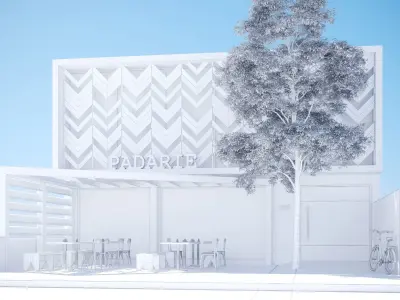 Coffee shop 3D model 8