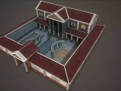 Roman Greek Villa Low-poly 3D model