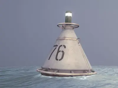 Buoy River RB-4-01 Left Side Mark Low-poly 3D model