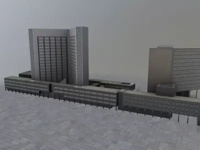 Amsterdam Belastingdienst Low-poly 3D model