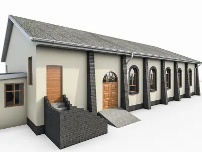 Church Building Low-poly 3D model