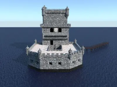 Belem Tower Low-poly 3D model