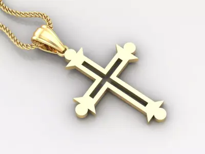 High Cross Pendant Light Gold 18K 4CP033 3D print model