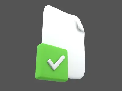 Approved Document Icon v1 001 Low-poly 3D model