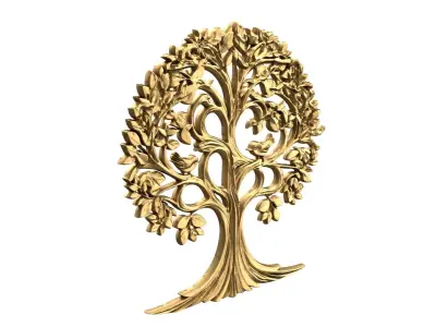 decor set wall panel tree relief mural CNC 07  3D print model purchase