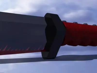 Crimson Edge  Futuristic Sci-Fi Sword  3D print model