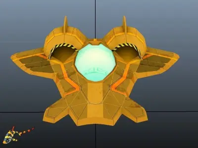 Race Ship Low-poly 3D model