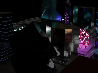 Modern City  Low-poly 3D model
