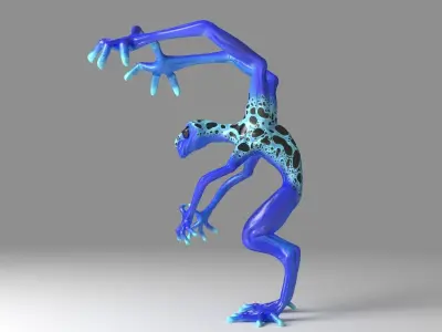 low poly four armed alien Low-poly 3D model