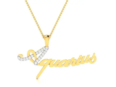 Aquarius Pendant 3DM STL OBJ FBX Render Details 3D print model